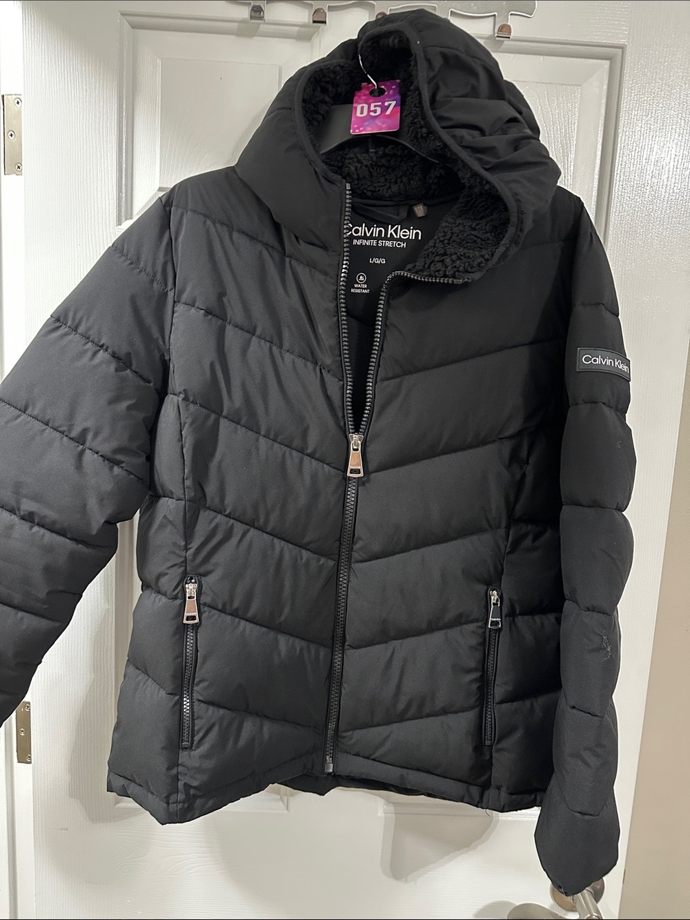 Calvin Klein Black Hooded Puffer Jacket